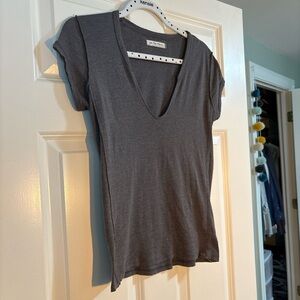 We The Free Charcoal V-Neck Tee